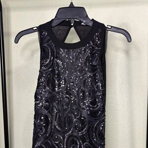 Miss Me Black Sequin Backless Dress